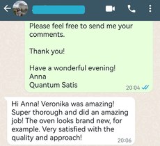 cleaning service Zurich, Quantum Satis cleaning, review from Quantum Satis clients