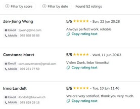 Feedback from our clients