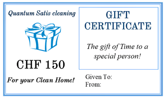 gift certificate got cleaning. cleaning